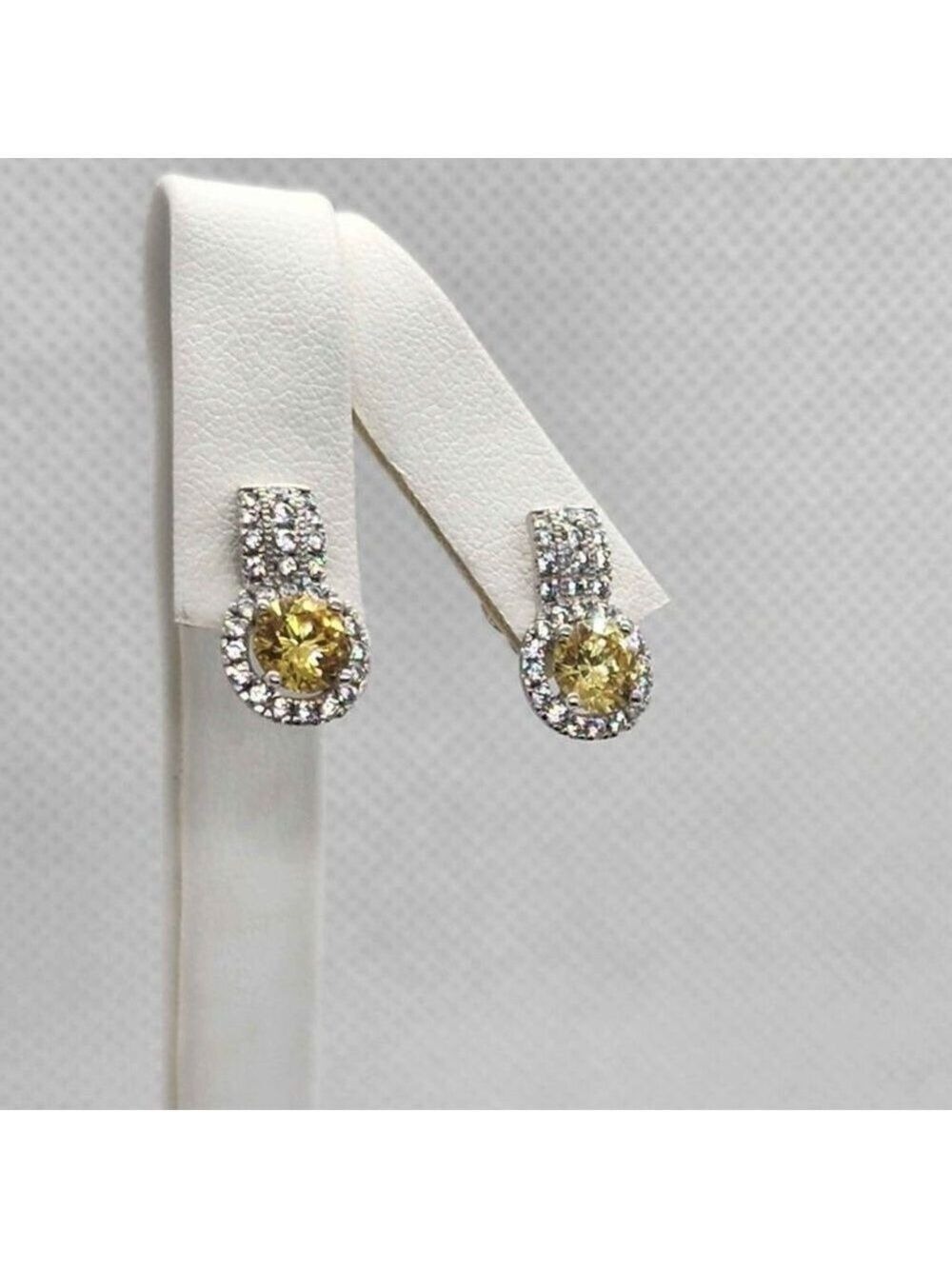 Brand New  Sterling Silver 925 Earrings w/ Cubic Zirconia Stones